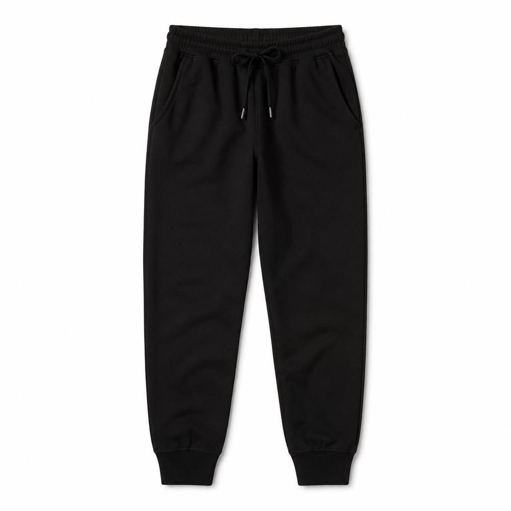 St. John Womens Black 100% Cotton French Terry Drawstring Joggers Size Medium